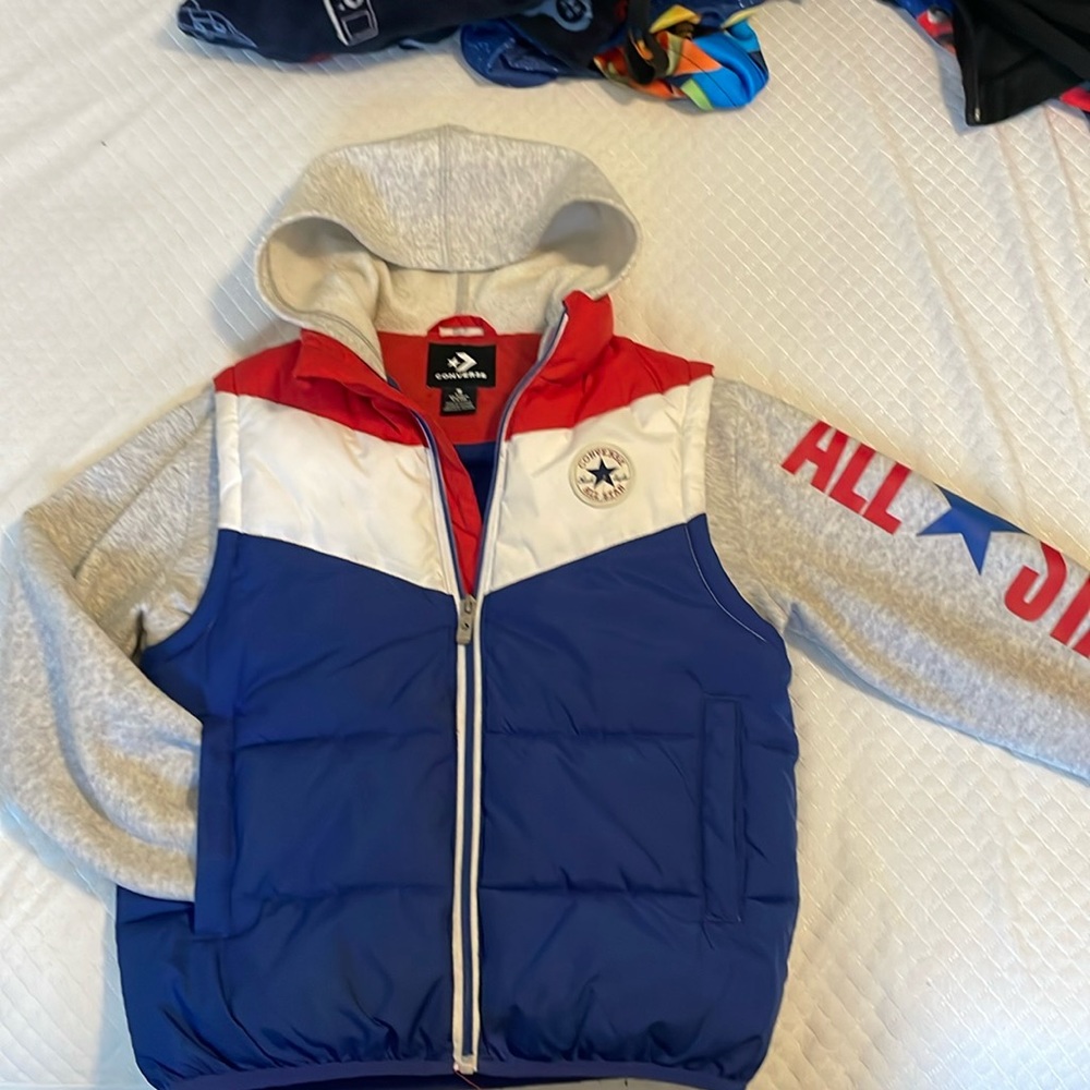 Converse hoodie/ puffer vest